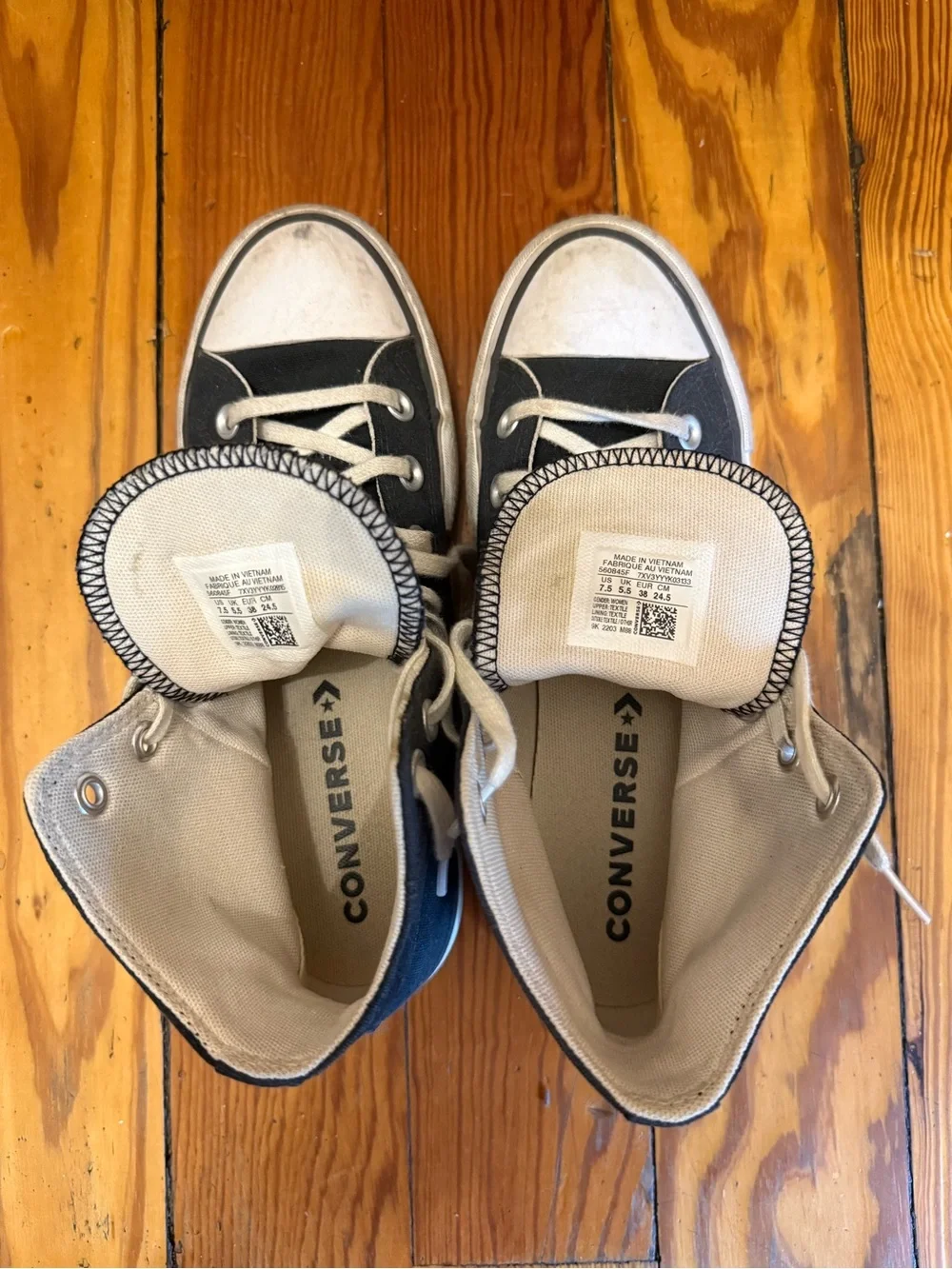 Converse Black and White High Top Sneakers